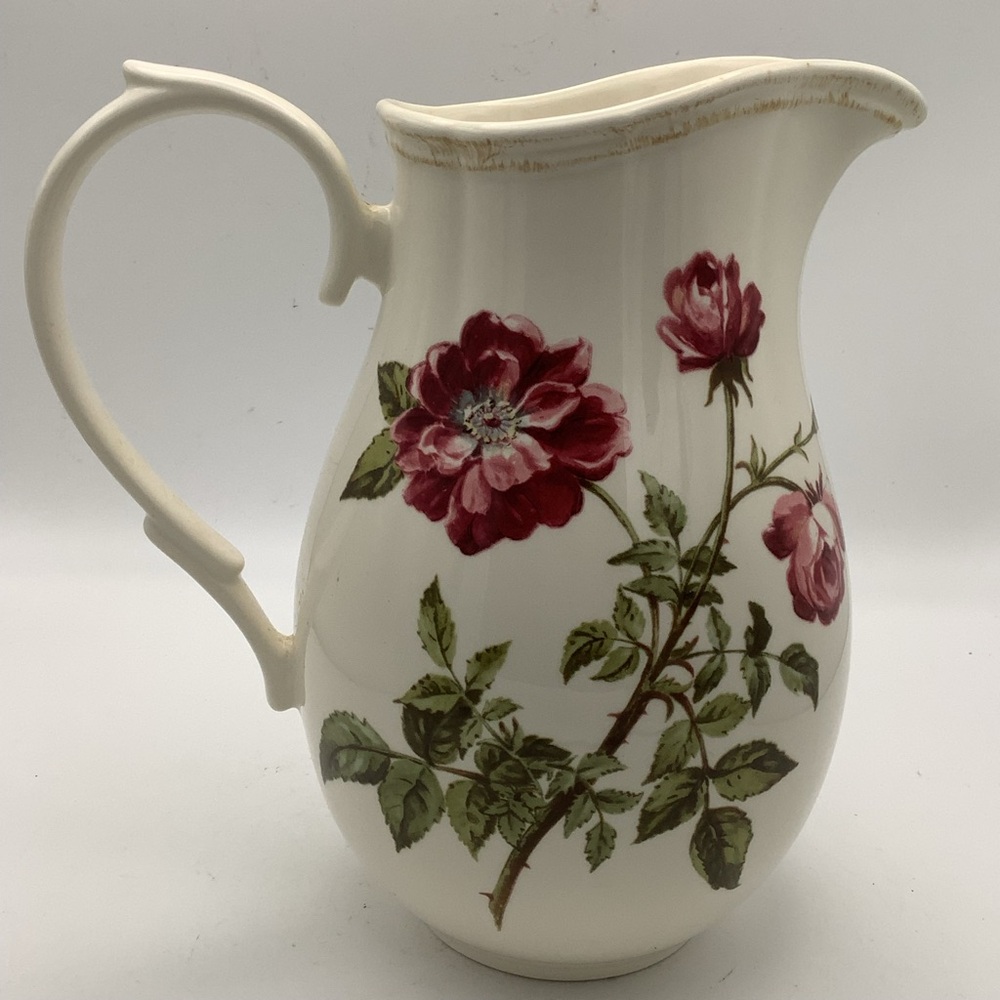 Lenox Accoutrements Pitcher with Red and Green Floral Design - Picture 6 of 14